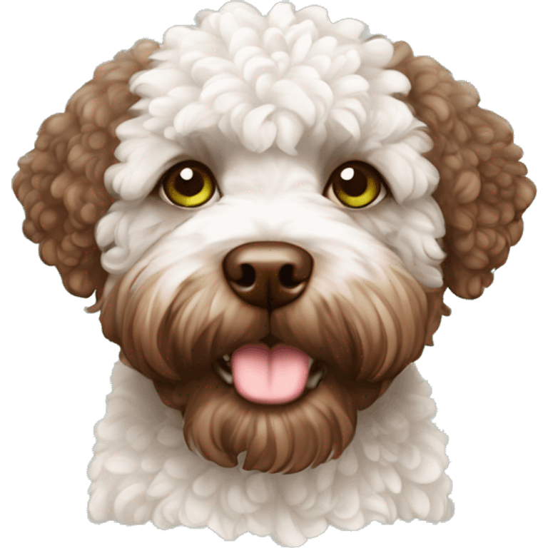 lagotto romagnolo brown long hair green eyes emoji