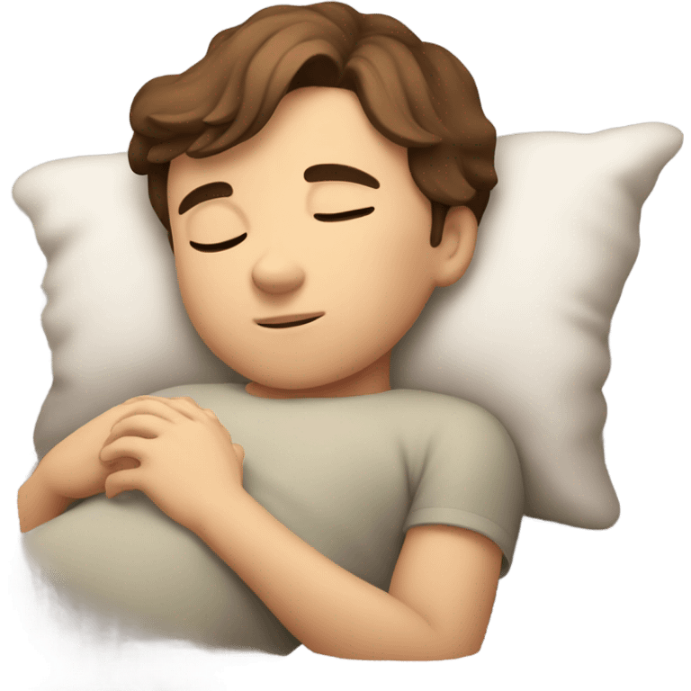 Sweet dreams Caucasian brown hair boy emoji