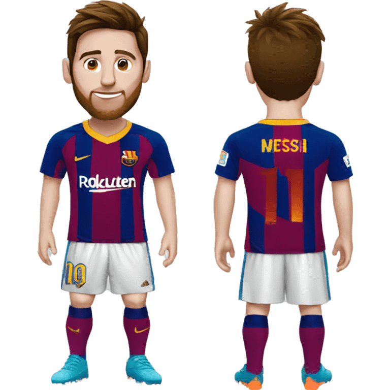 Messi qui montre son maillot emoji