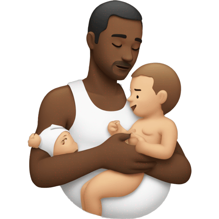 man breast feeding a baby emoji