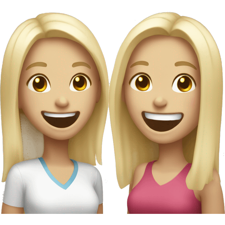 two white girls laughing emoji