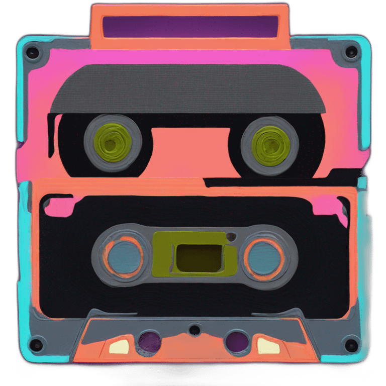 neon cassette tape emoji