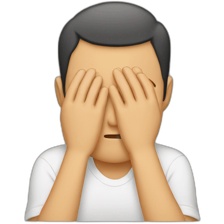 man hiding eyes with one hand emoji