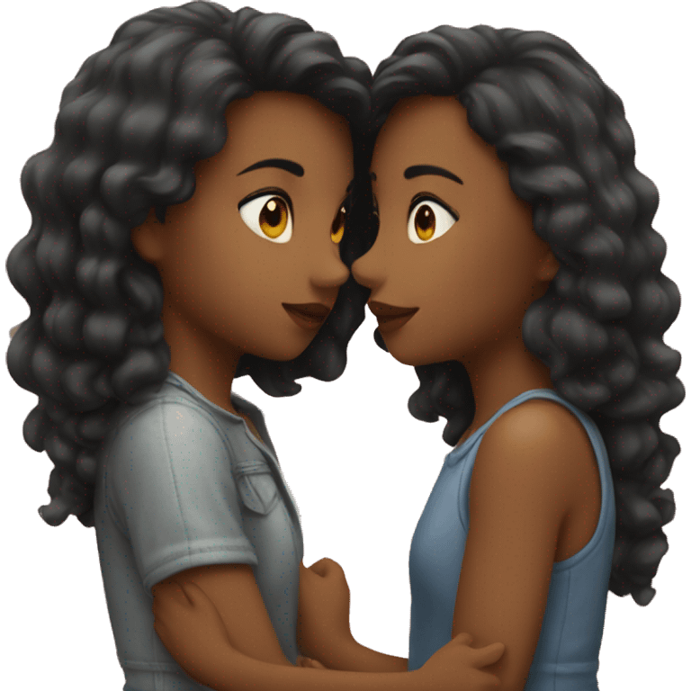 two girls kissing emoji