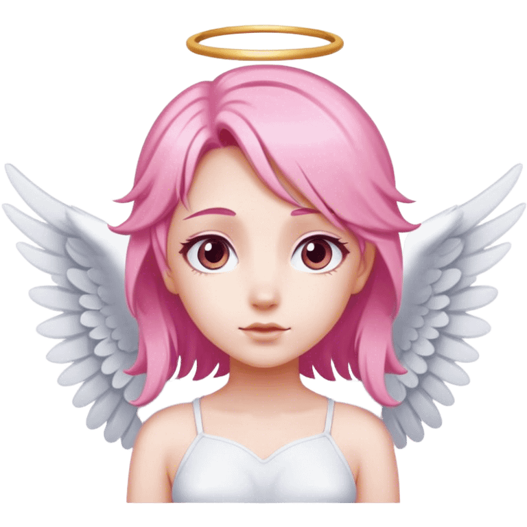 pink hair angel with White wing emoji