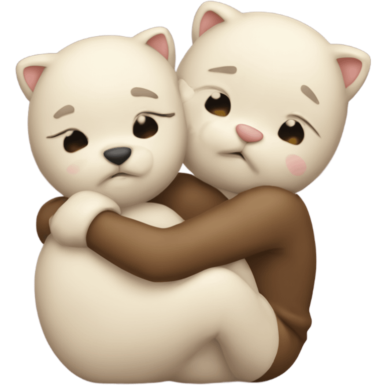 Cute hugging kit emoji