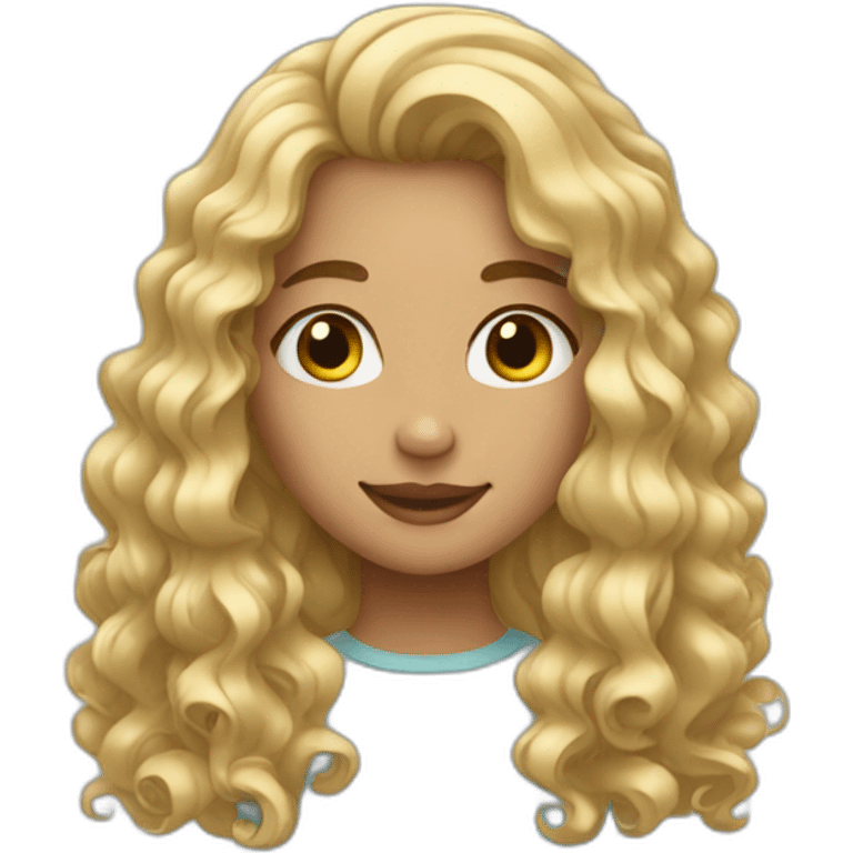 girl with a curly blond hair emoji