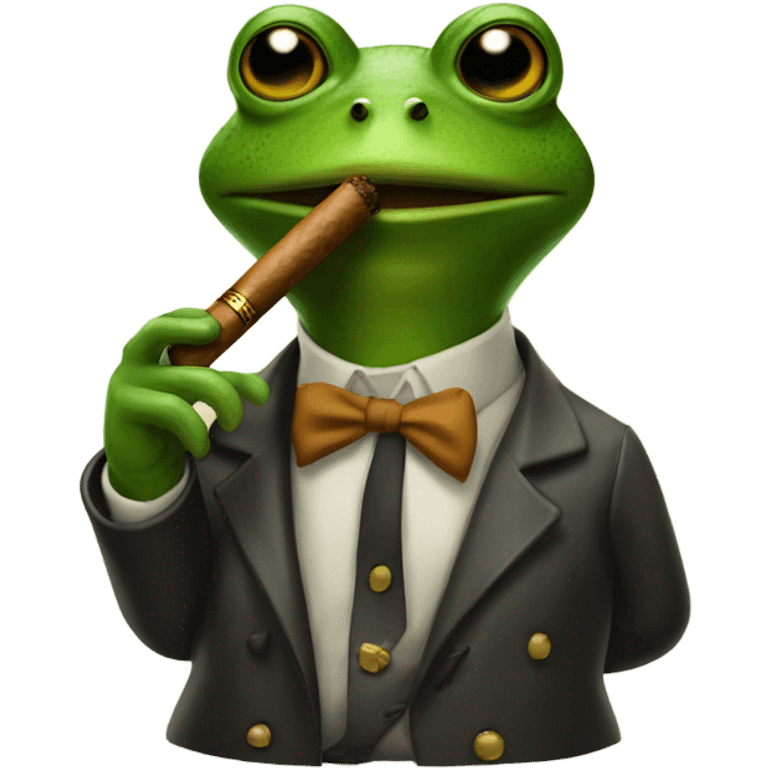 A frog smoking a cigar emoji