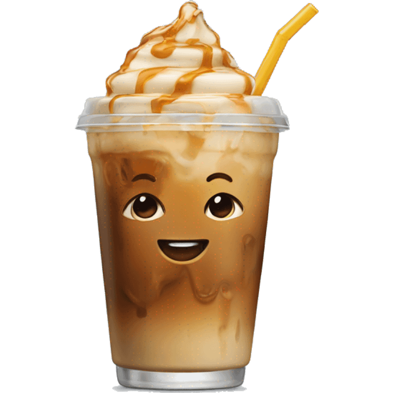 Iced coffee,with caramel  emoji