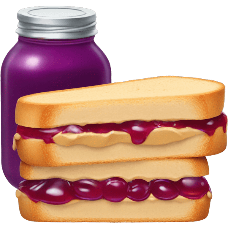 Peanut butter and jelly sandwich emoji