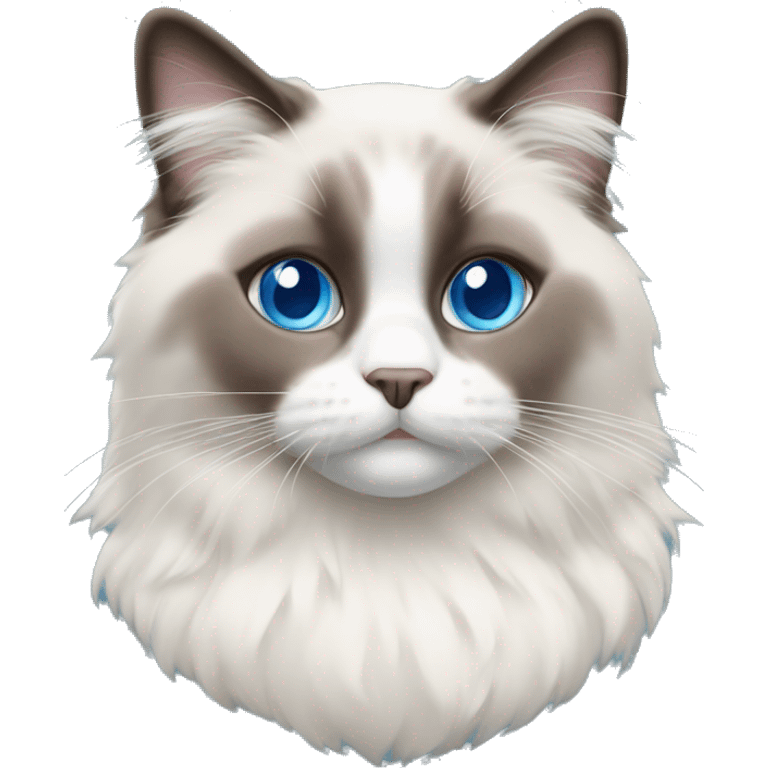 Ragdoll with blue eyes wearing a christmas sweater emoji