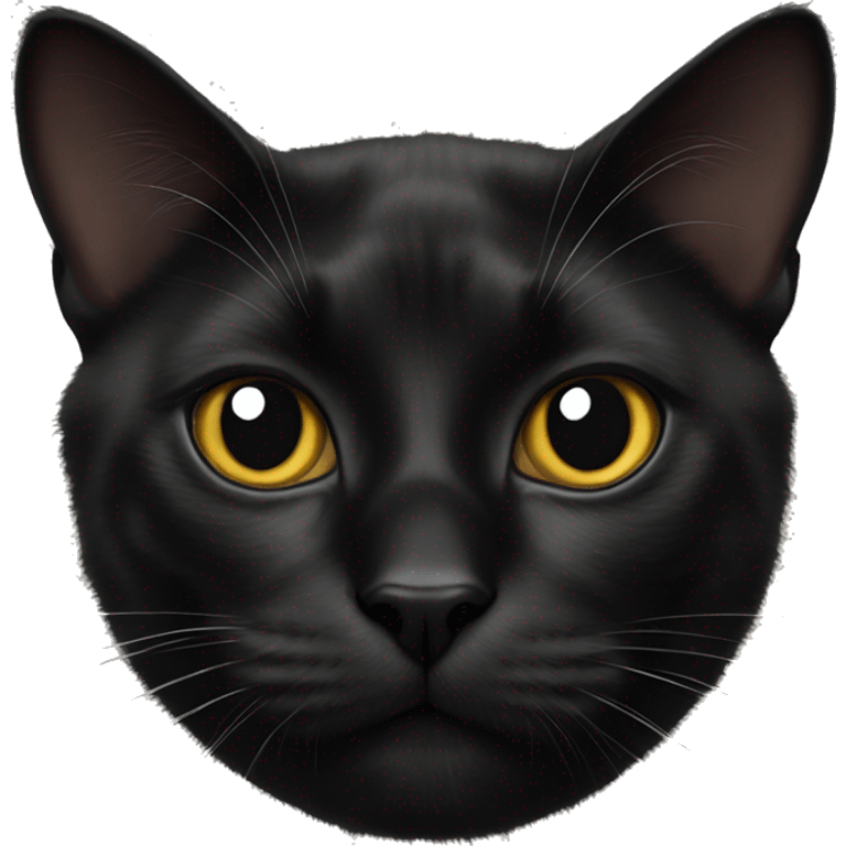 realistic black cat portrait  emoji