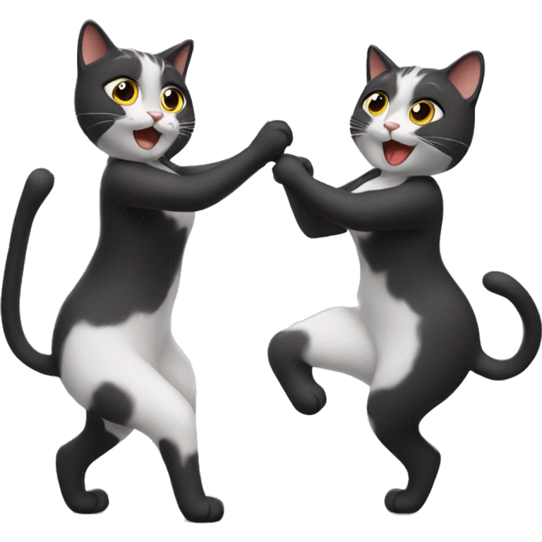 two girl cats dancing emoji