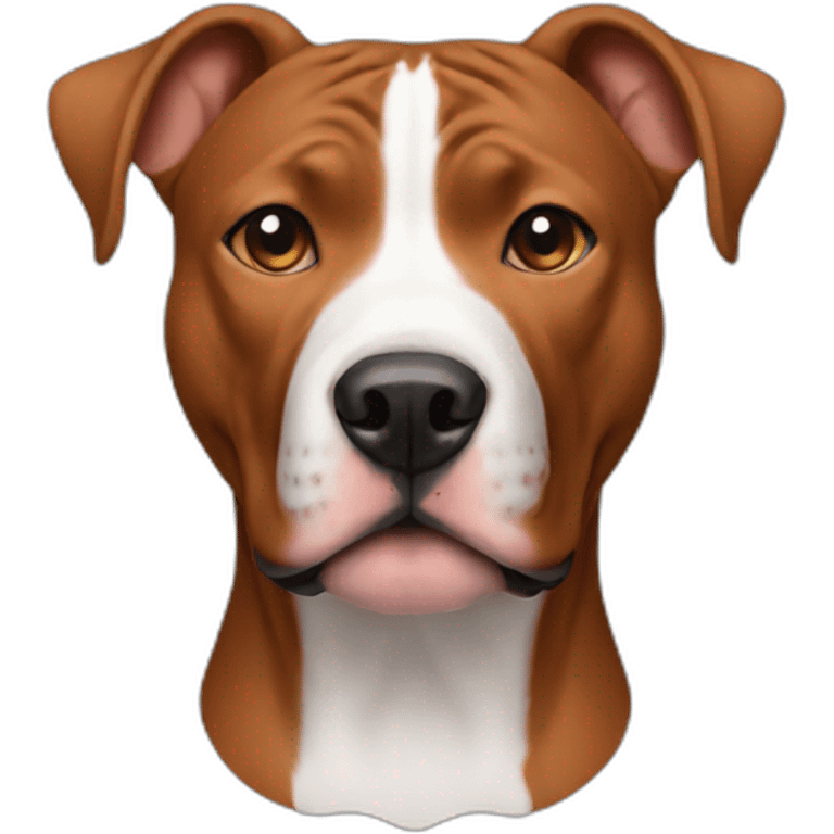 Copper pitbull with white on snout emoji