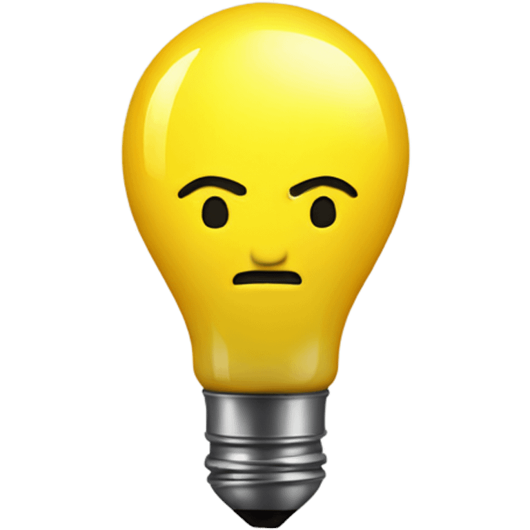 A yellow bulb serious emoji