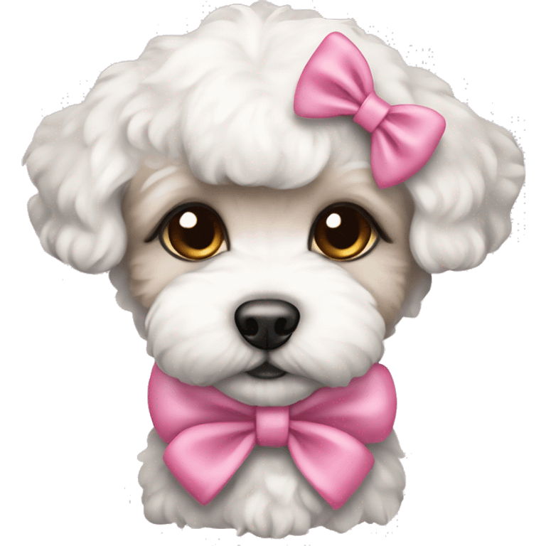 schichon puppy pink bow emoji