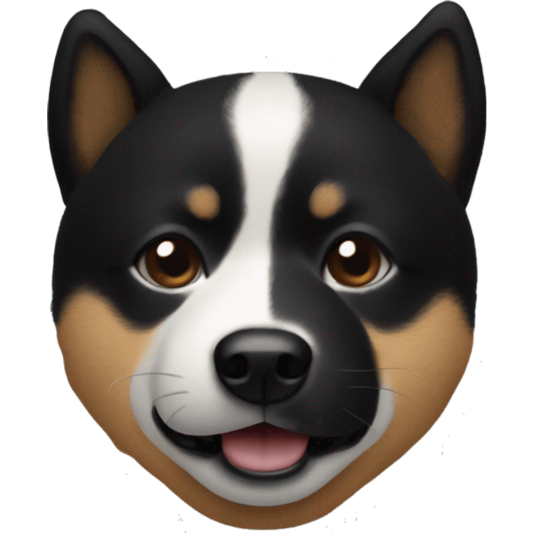 Black Shiba Inu upside-down face emoji