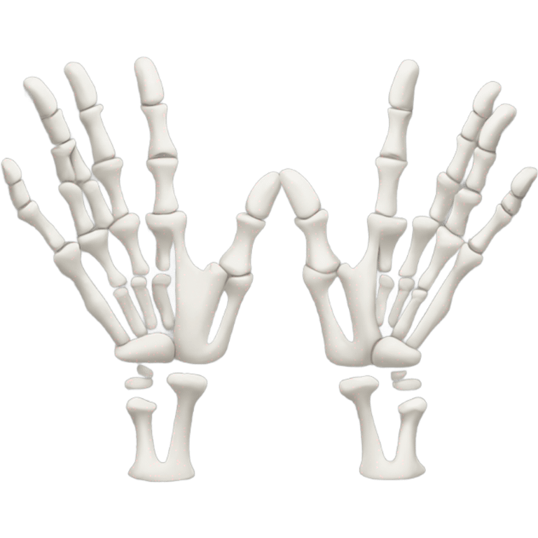 Skeleton hands doing the praise hands emoji