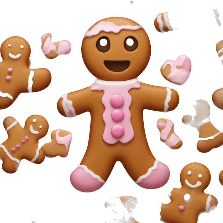 Gingerbread man with white and light pink details emoji