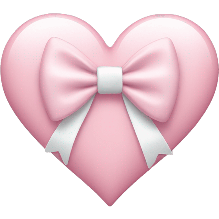 Pastel pink heart with white bow emoji