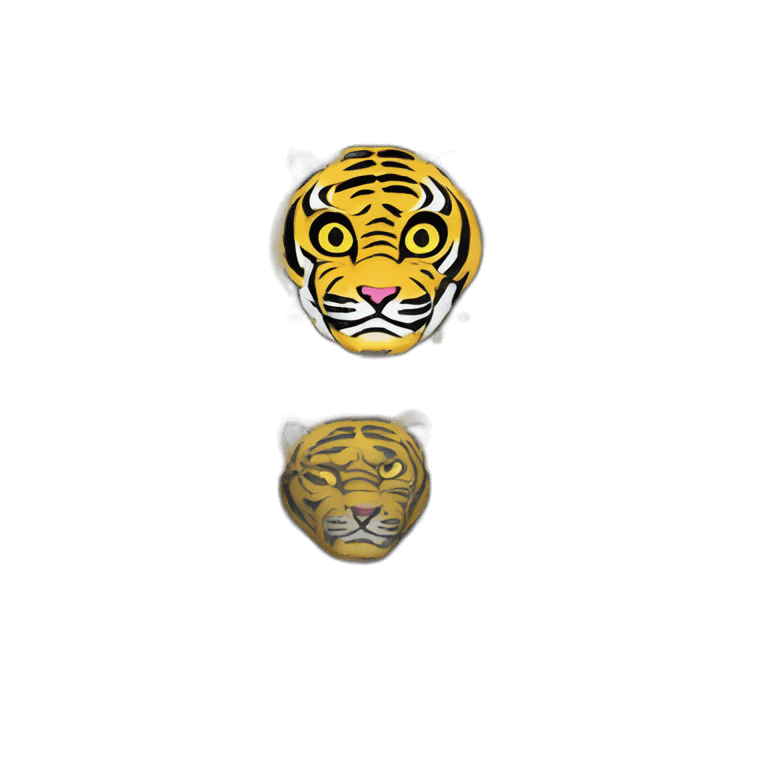 black light tiger Japanese mask emoji