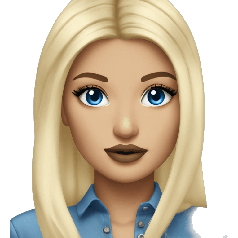 blonde kylie jenner with blue eyes emoji