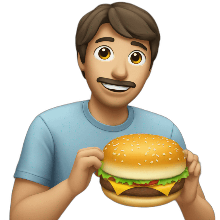 Hamburger qui mange un hamburger emoji