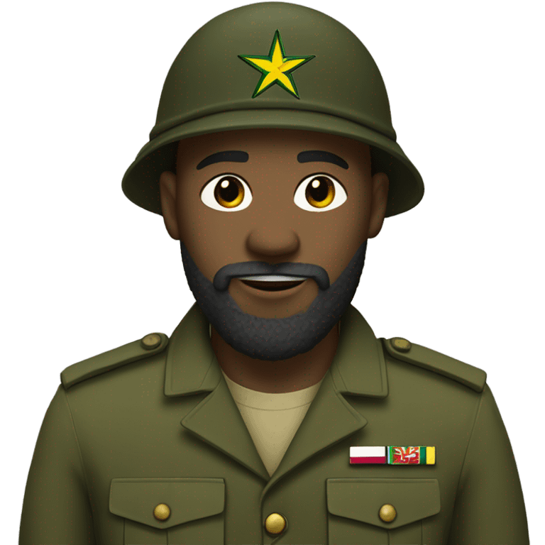 Jamaican soldier with beard scruff  emoji