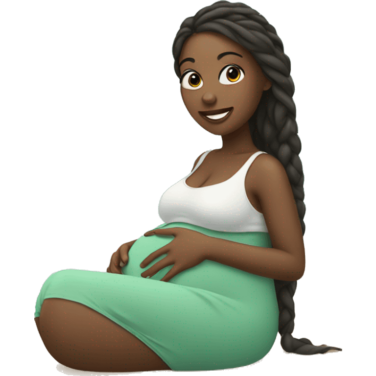 Pregnant girl on beach  emoji