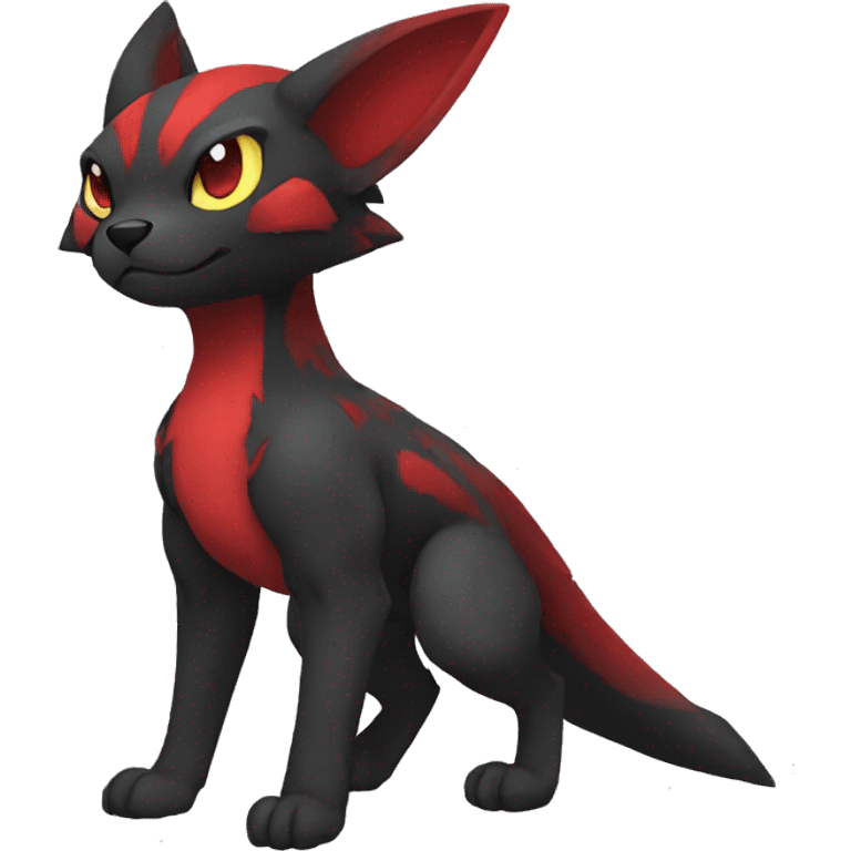 cool edgy black red animal hybrid Fakemon full body emoji