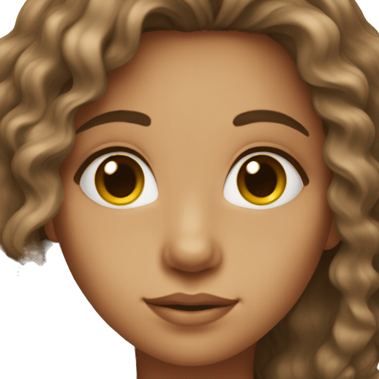 Brown eyed girl with wavy hair emoji