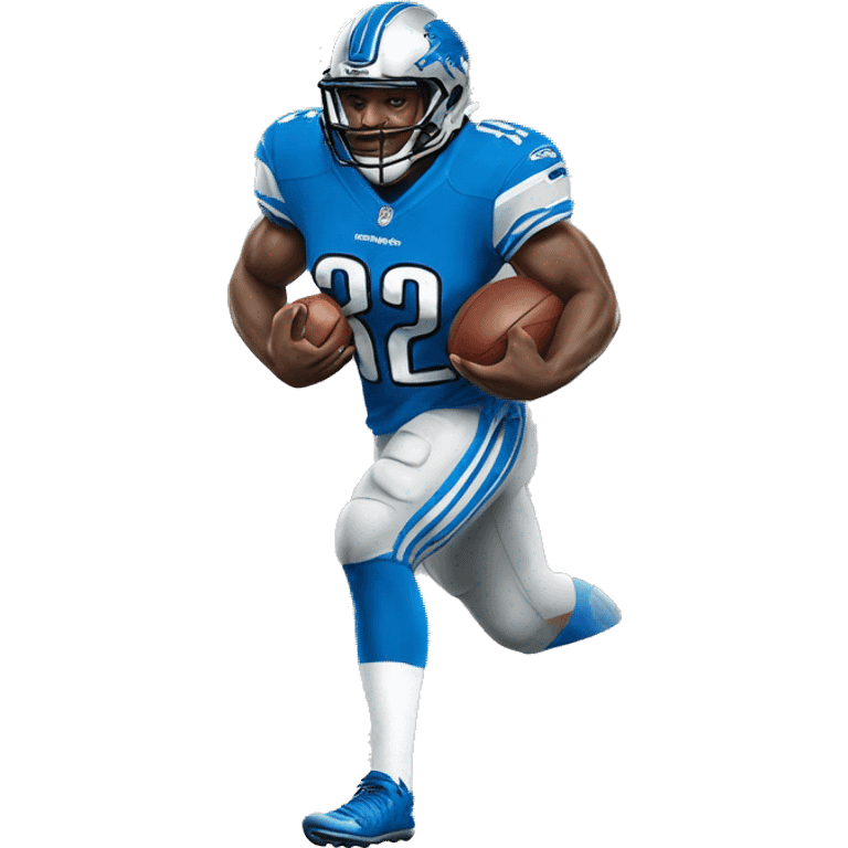 Detroit Lions running back in white jersey  emoji