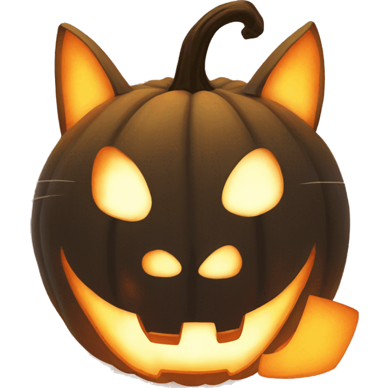 Cat glowing Jack-o-lantern emoji