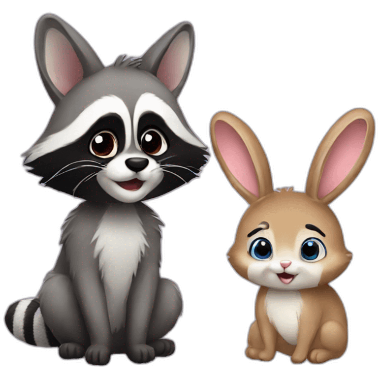 racoon and bunny emoji