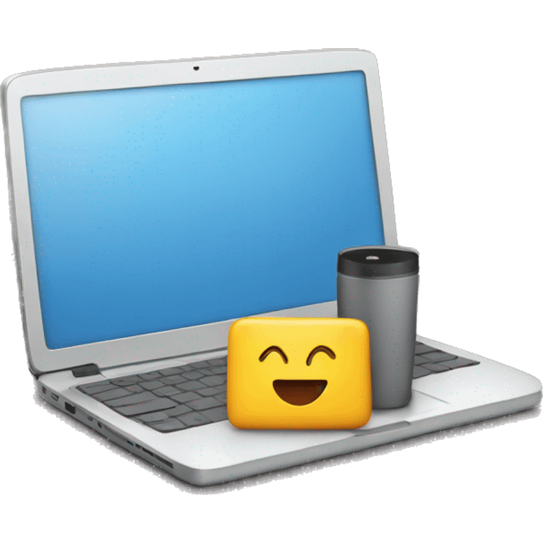 Smartphone with a laptop emoji