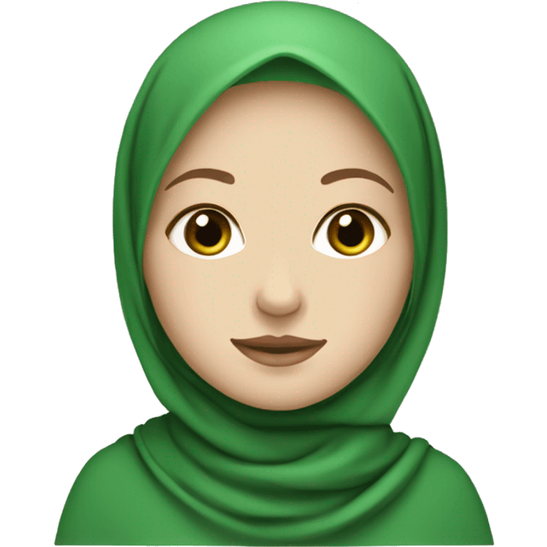 white girl with green hijab emoji