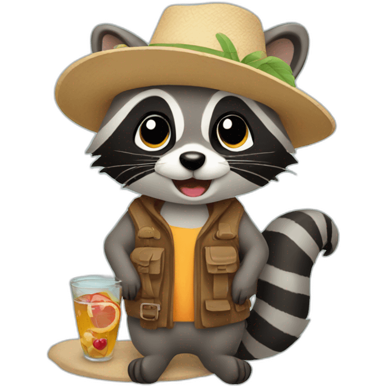 vacation raccoon emoji