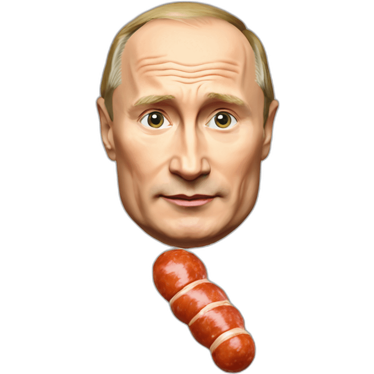 vladimir putin holding a saussage emoji