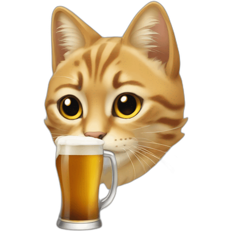 Chat qui boit une bière emoji