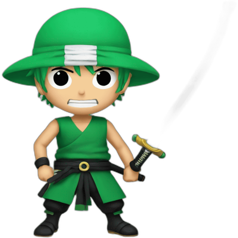 zoro from one piece with his 3 katana emoji