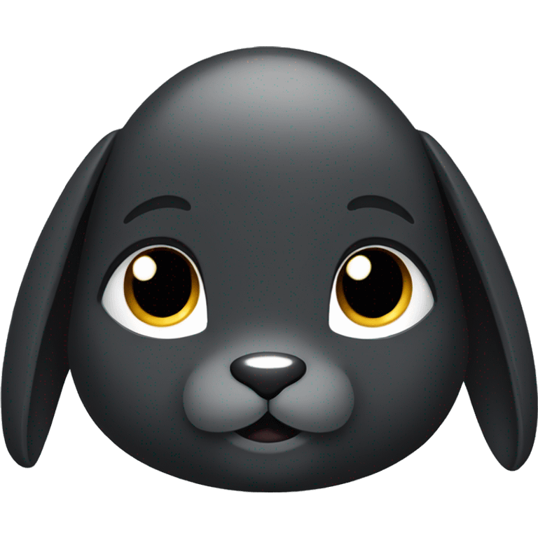 black bunny with white stripe down middle of forehead  emoji