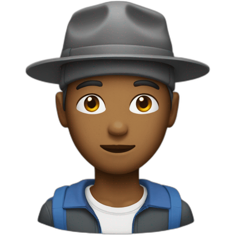 Boy with fader and bucket hat emoji