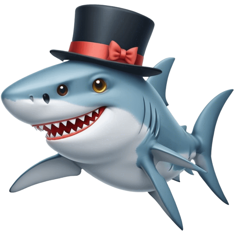 Shark with a top hat emoji