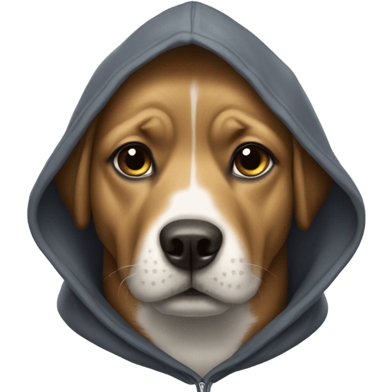 Dog wearing hoodie emoji