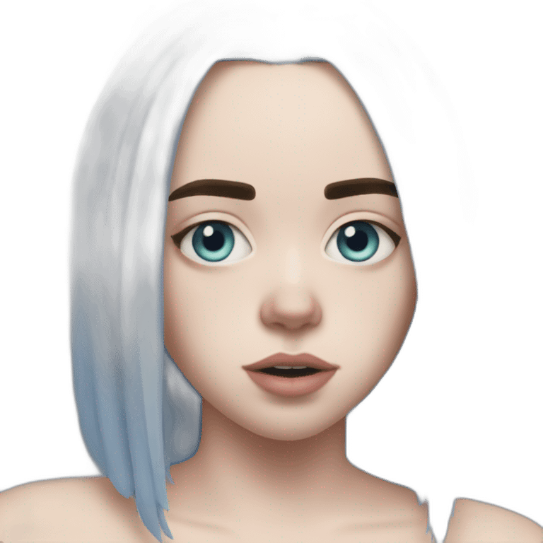 Billie eilish 2017 cheveux bleu emoji