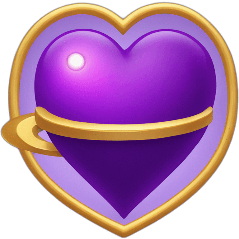 purple heart with ring of saturn emoji