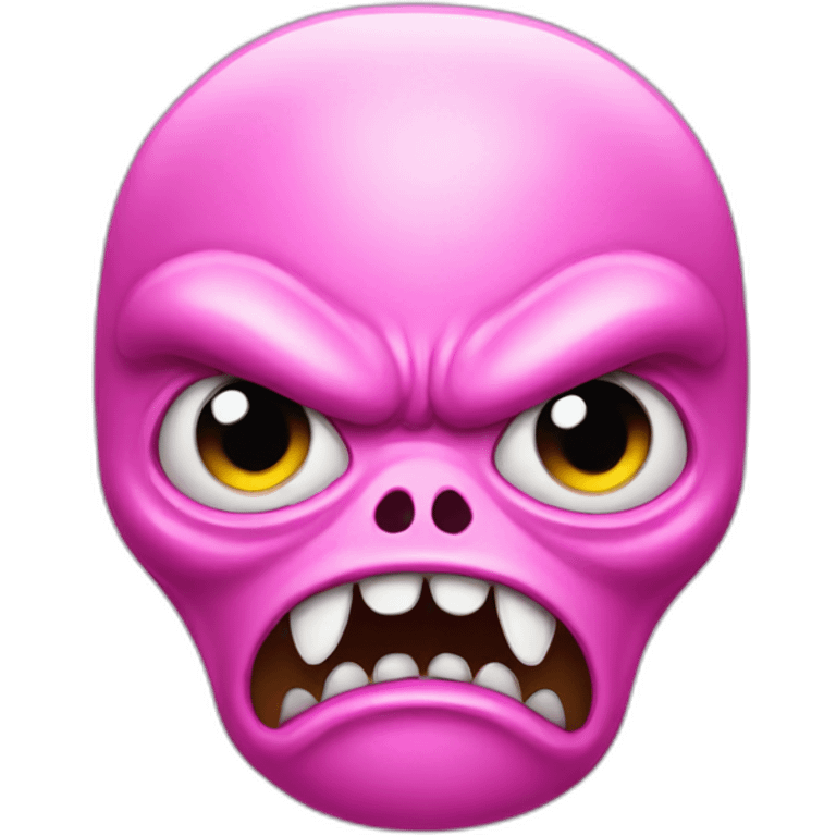 Angry alien with a pink bow emoji