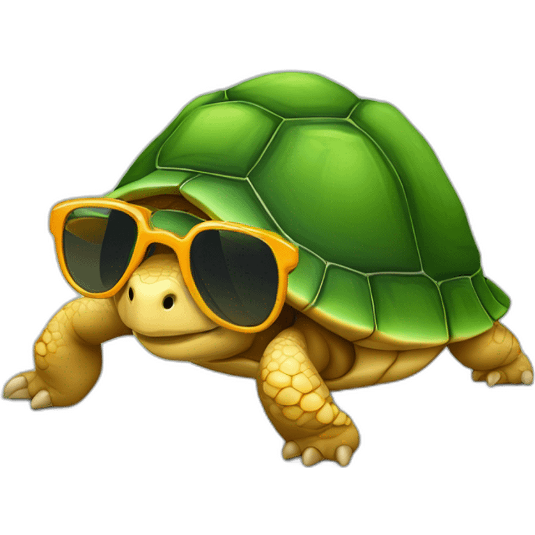 Tortue avec lunettes de soleil emoji