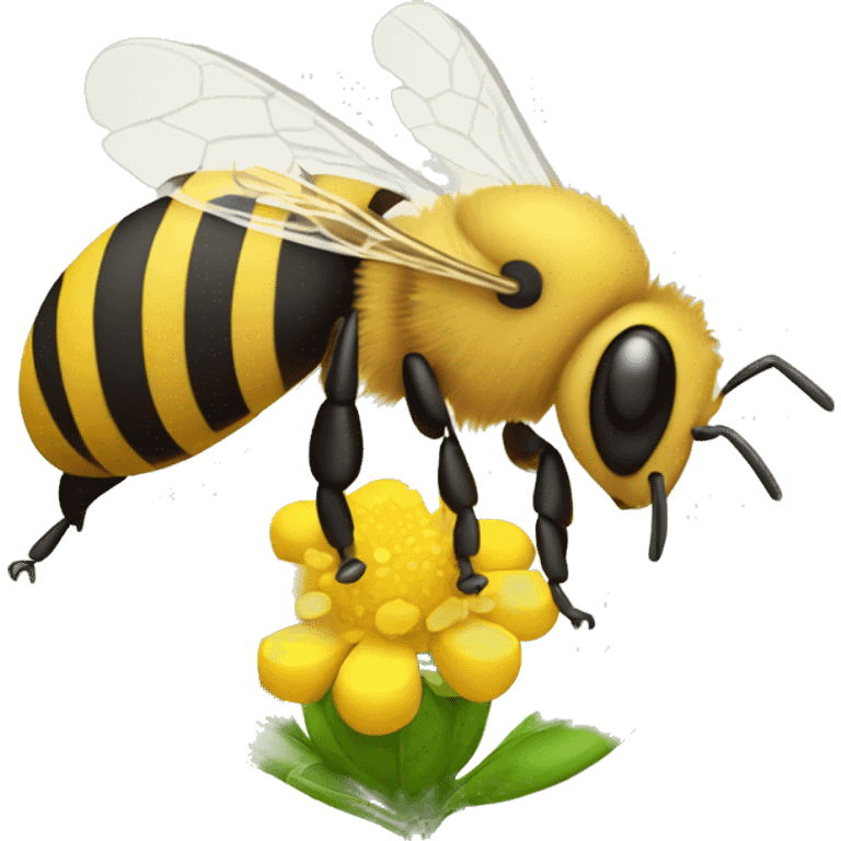 Bee getting pollen  emoji