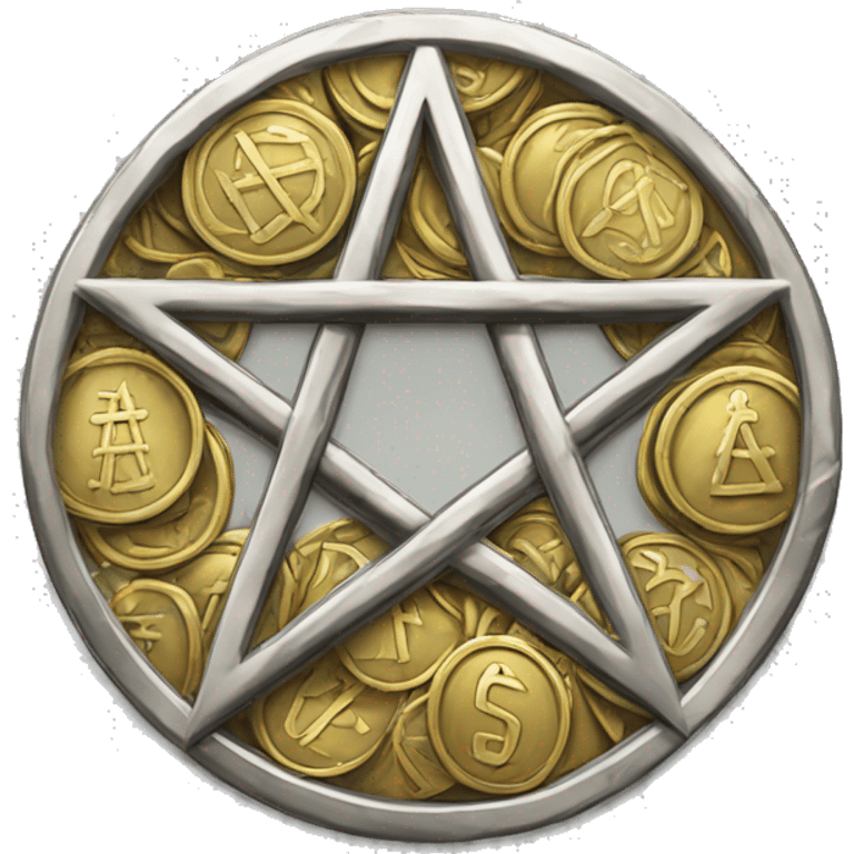 pentacle made of coins emoji